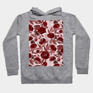 Peony burgundy monochrome Hoodie